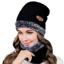 The VITALORA Slouchy Knit Beanie Winter Hat, Unisex Warm Ribbed Cap, Black